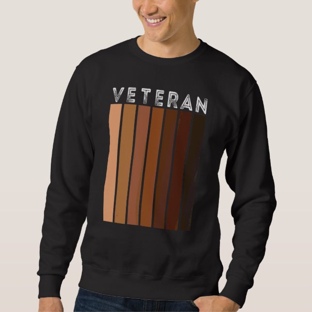 Melanin Veteran Afro Woman Veteran Proud Black Que Sweatshirt (Front)