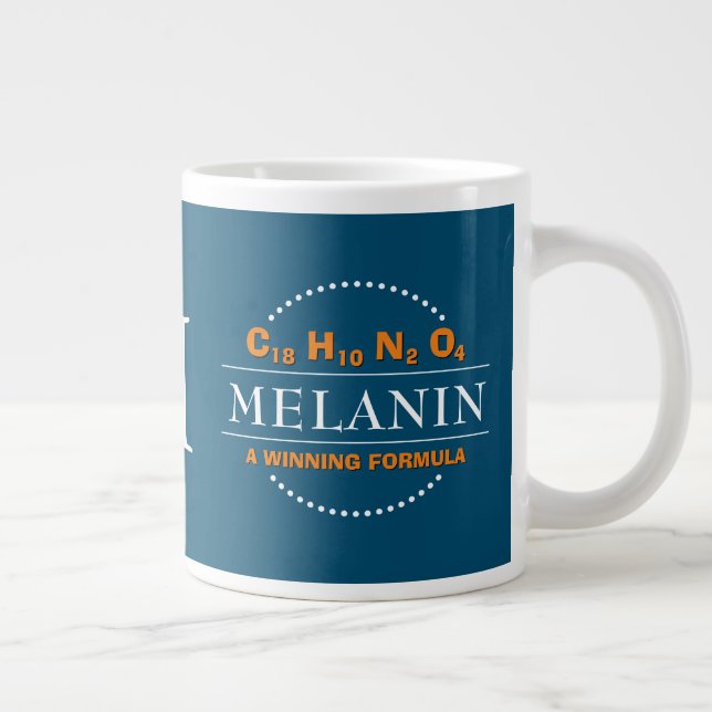 MELANIN Winning Formula TEAL Monogram Large Coffee Mug (Right)