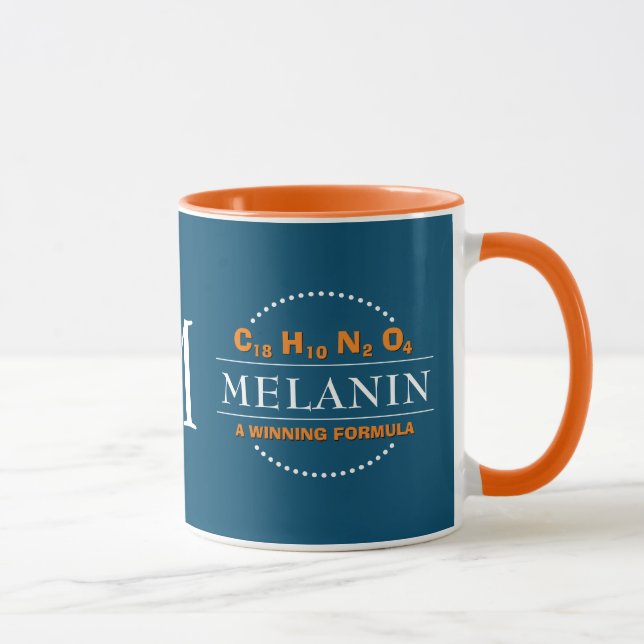 MELANIN Winning Formula Teal Monogram Mug (Right)