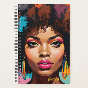 Melanin Woman w/Afro - Pop Art Inspired Planner