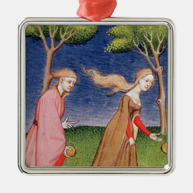 Melanion races against Atalanta Metal Tree Decoration (Front)