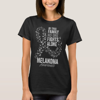 Melanoma Awareness Month Butterflies Black Ribbon T-Shirt