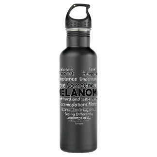 Melanoma Awareness Support Heart 710 Ml Water Bottle