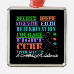 Melanoma Believe Strength Determination Metal Tree Decoration