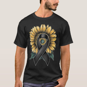 Melanoma Cancer Awareness Black Ribbon Skin Cancer T-Shirt