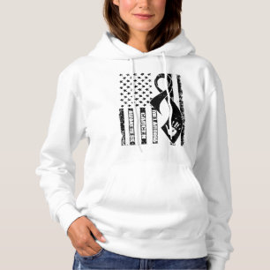 Melanoma Cancer Awareness Flag Ribbon Hoodie