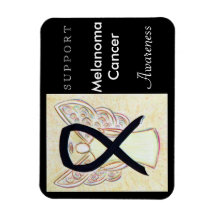 Melanoma Cancer Awareness Ribbon Angel Magnet