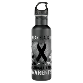 Melanoma Cancer Awareness Support Ribbon  710 Ml Water Bottle