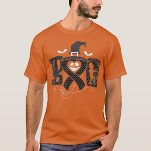 Melanoma Cancer Halloween Skin Cancer Ribbon Fight T-Shirt