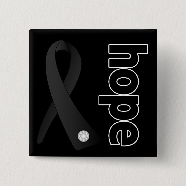 Melanoma Cancer Hope Ribbon 15 Cm Square Badge (Front)