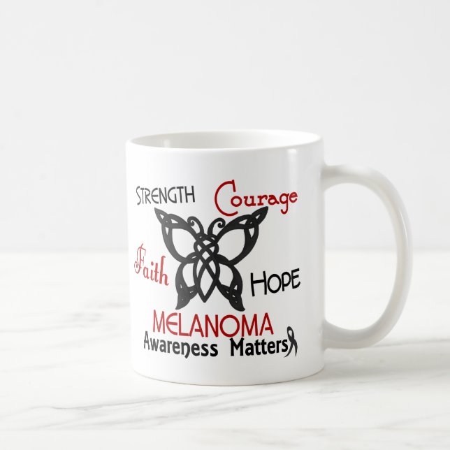 Melanoma Celtic Butterfly 3 Coffee Mug (Right)