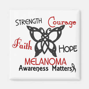 Melanoma Celtic Butterfly 3 Magnet