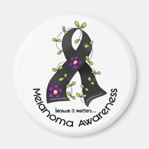 Melanoma FLOWER RIBBON 1 Magnet