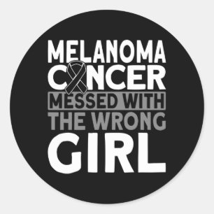 Melanoma Messed With The Wrong Girl Melanoma Classic Round Sticker