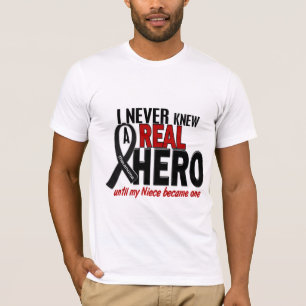 Melanoma NEVER KNEW A HERO 2 Niece T-Shirt