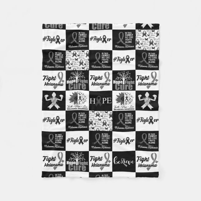 Melanoma Pattern Caro Fleece Throw Blanket (Front)