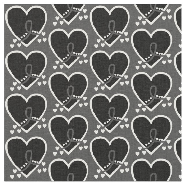 Melanoma Survival Heart Fabric (Close Up)