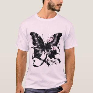Melanoma Survivor – Black Butterfly AwareneT-Shirt T-Shirt