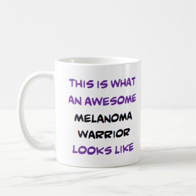 melanoma warrior, awesome coffee mug (Left)