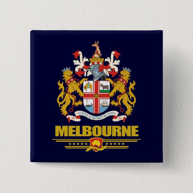 Melbourne 15 Cm Square Badge (Front)