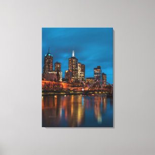 Melbourne at night canvas print