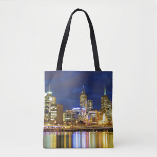 Melbourne, Australia. A nighttime view of the 2 Tote Bag