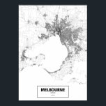 Melbourne, Australia (black on white, custom) Poster<br><div class="desc">Intricate posters of cities outlined only by their roads in beautiful detail. Routelines artwork copyright (c)2015 Nicholas Rougeux. Map data outside the US is (c) OpenStreetMap (http://www.openstreetmap.org) contributors,  CC BY-SA (http://creativecommons.org/licenses/by-sa/2.0/). Learn more at www.Routelines.com</div>
