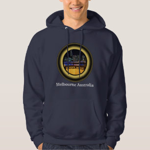 Melbourne Australia CBD Lights over Queen's Bridge Hoodie