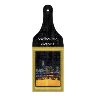 Melbourne Australia CBD Night Lights Cutting Board