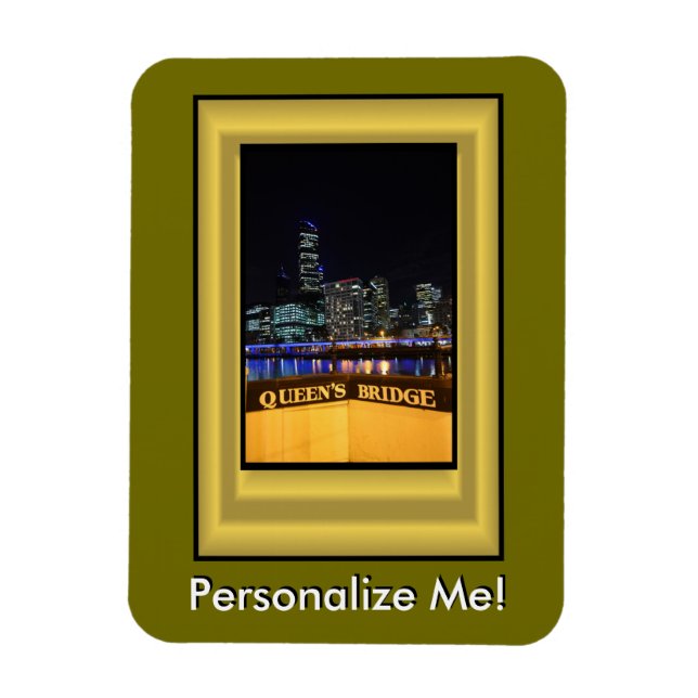 Melbourne Australia CBD Night Lights Magnet (Vertical)