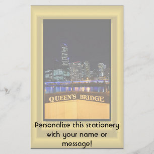 Melbourne Australia CBD Night Lights Stationery