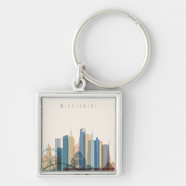Melbourne, Australia | City Skyline Key Ring (Front)