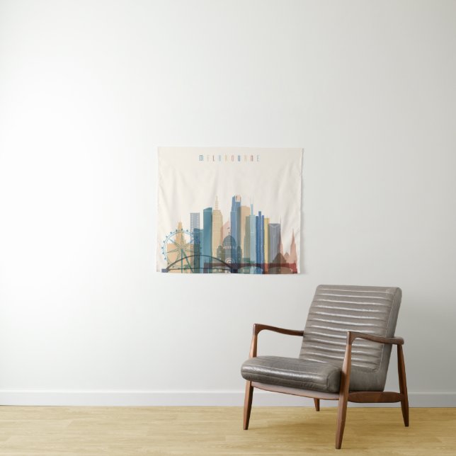 Melbourne, Australia | City Skyline Tapestry (In Situ (Horizontal))