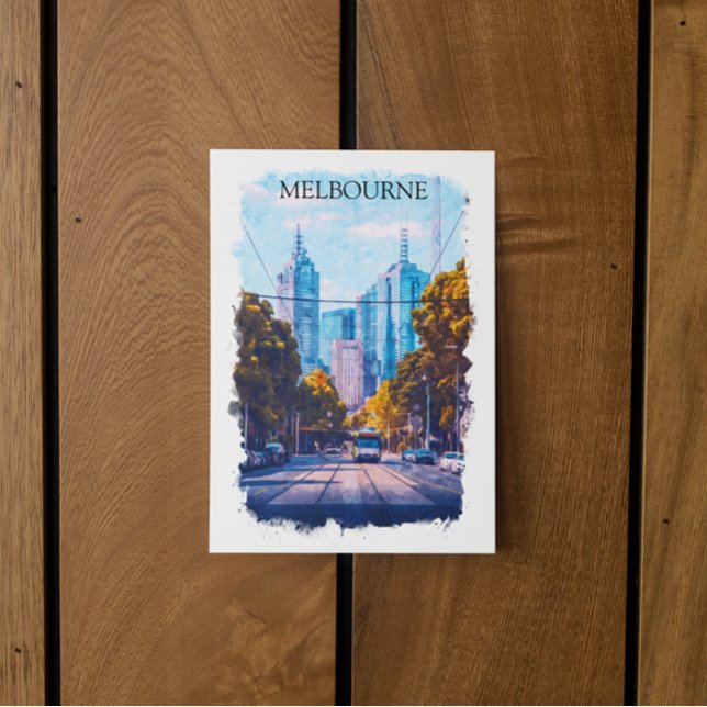 Melbourne Australia City View Travel Postcard (Melbourne Australia travel postcard)