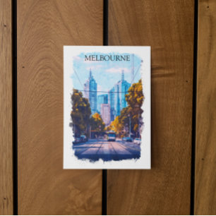 Melbourne Australia City View Travel Postcard