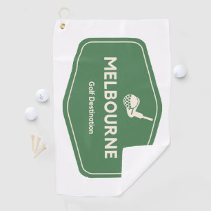 Melbourne Australia - Golf Course Destination Logo Golf Towel