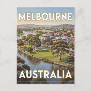 Melbourne Australia Green Urban Landscape Postcard