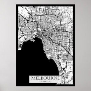 Melbourne Australia Map Poster