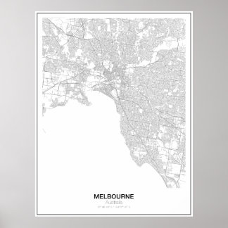 Melbourne, Australia Minimalist Map Poster