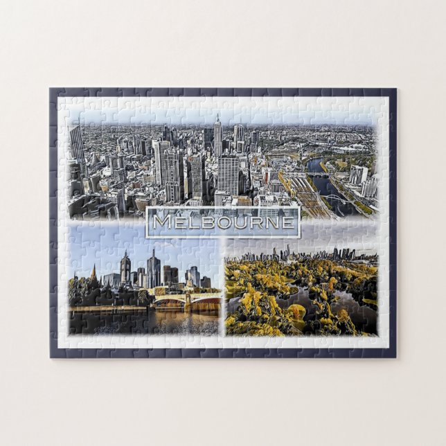 Melbourne - Australia - Mosaic - Jigsaw Puzzle (Horizontal)