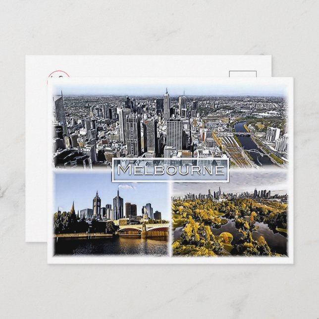 Melbourne - Australia - Mosaic - Postcard (Front/Back)