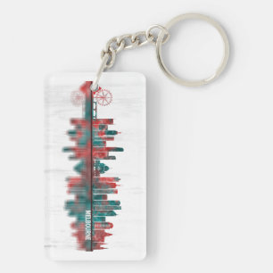 Melbourne Australia Skyline Key Ring