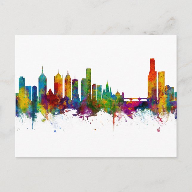 Melbourne Australia Skyline Postcard (Front)