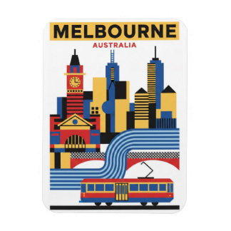 Melbourne Australia Skyline Travel Magnet