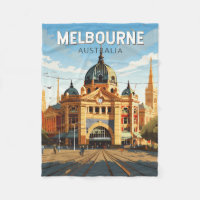 Melbourne Australia Travel Art Vintage