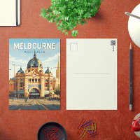 Melbourne Australia Travel Art Vintage