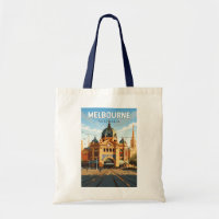 Melbourne Australia Travel Art Vintage