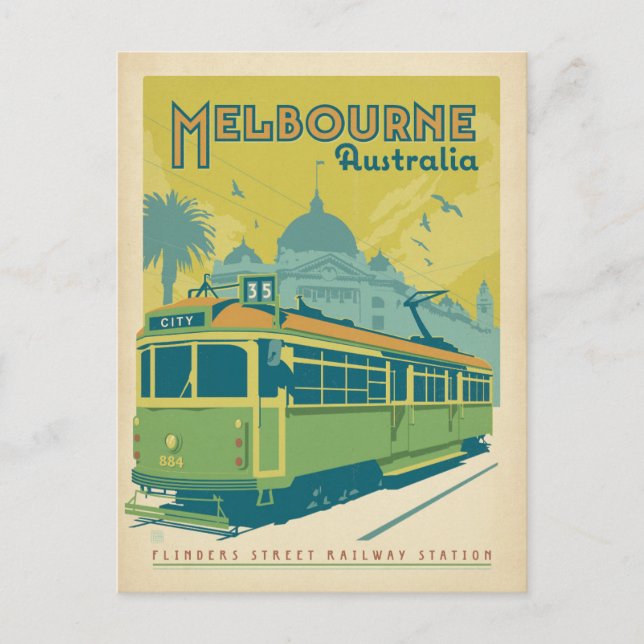 Melbourne, Australia - Trolley Postcard (Front)