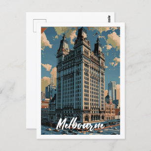 Melbourne Australia Vintage Famous Travel Place Postcard
