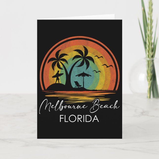 Melbourne Beach Florida Summer Vacation Tropical S Card (Front)